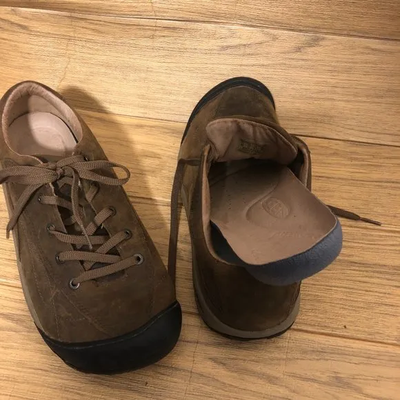 Keen men brown leather lace up sneakers, 11